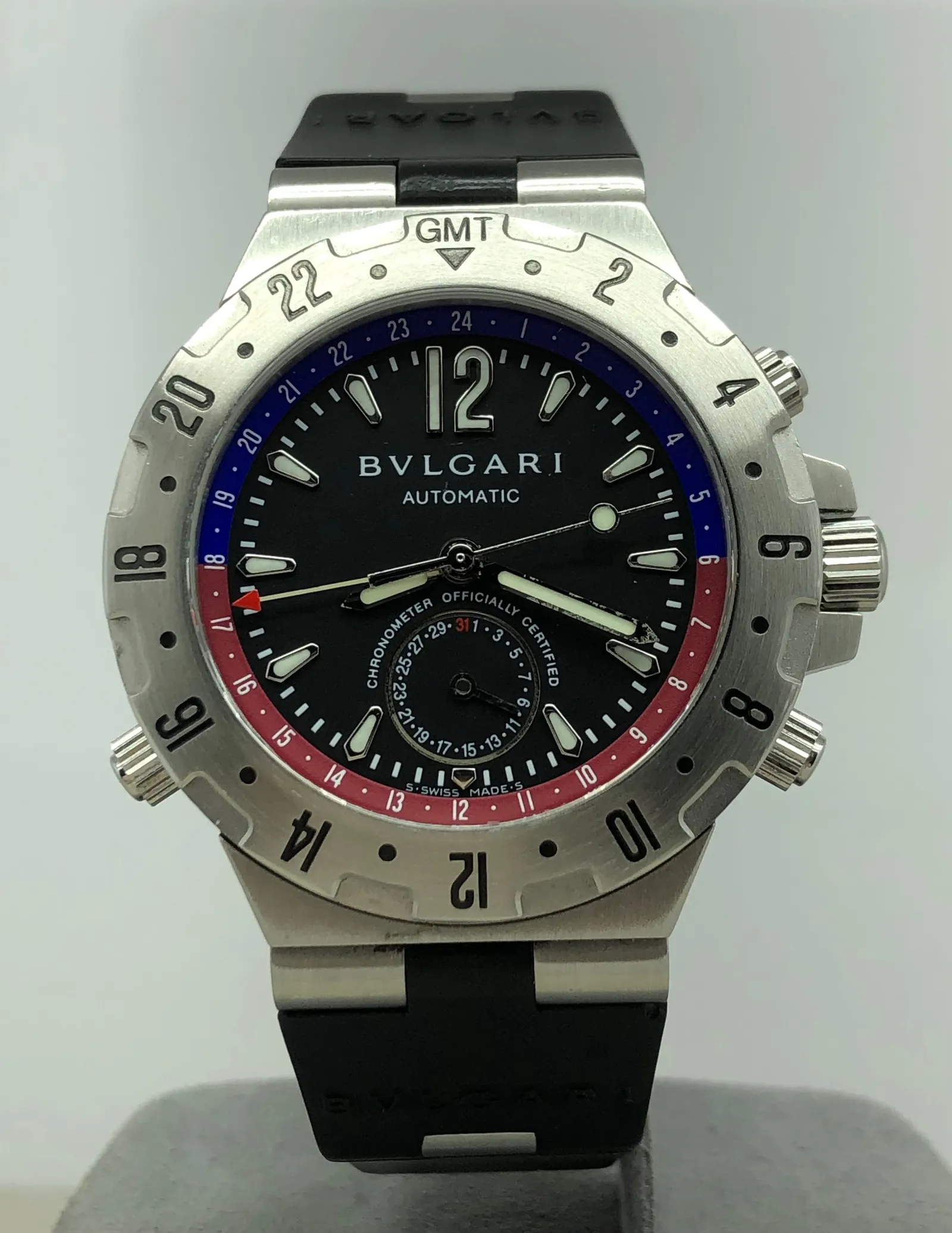 Bvlgari Bvlgarı Diagona GMT Çelik Kaucuk 40 mm