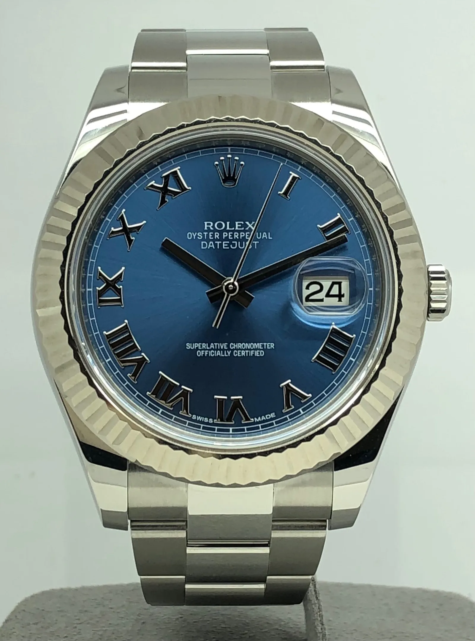 Rolex Datejust 41mm Mavi Kadran Bezel Beyaz Altın